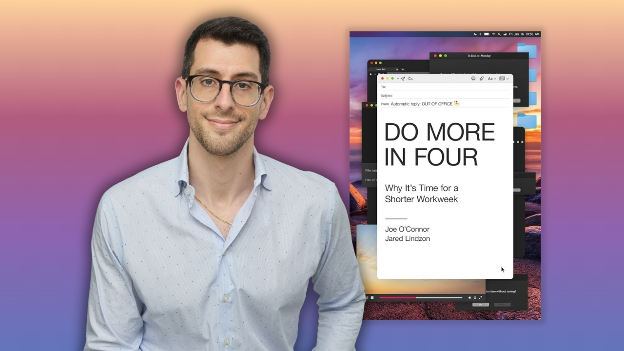 Author Jared Lindzon and his book cover Do More in Four