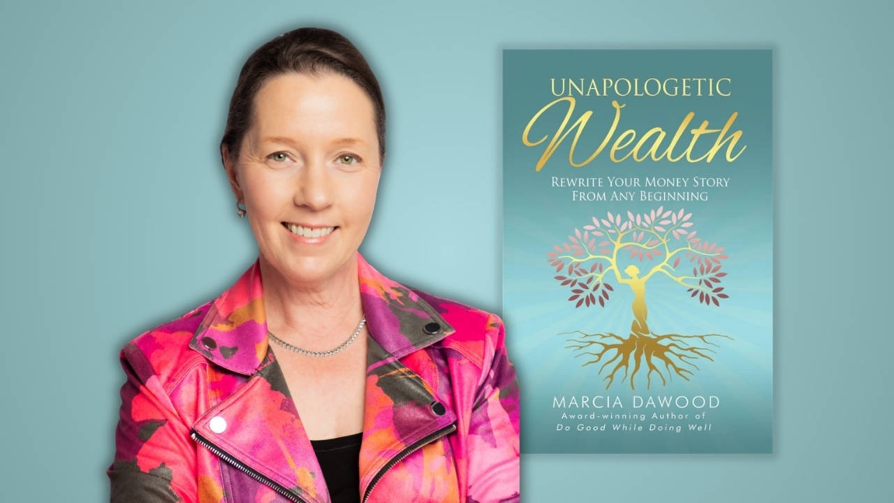 Author Marcia Dawood pictured with her book Unapologetic Wealth