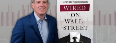 Author Tom Hardin next to his book Wired on Wall Street