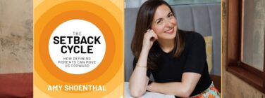 Amy Shoenthal with her book The Setback Cycle