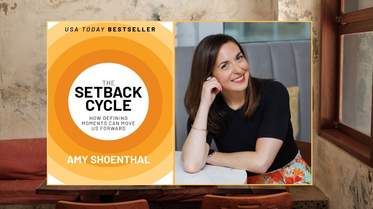 Amy Shoenthal with her book The Setback Cycle