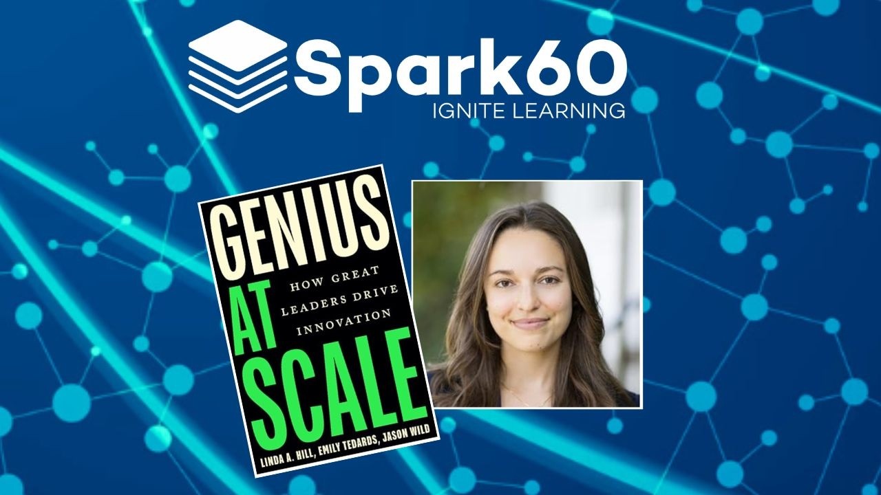 Author Emily Tedards with her book Genius at Scale