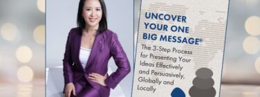 Natsuyo Nobumoto Lipschutz with her book Uncover Your One Big Message