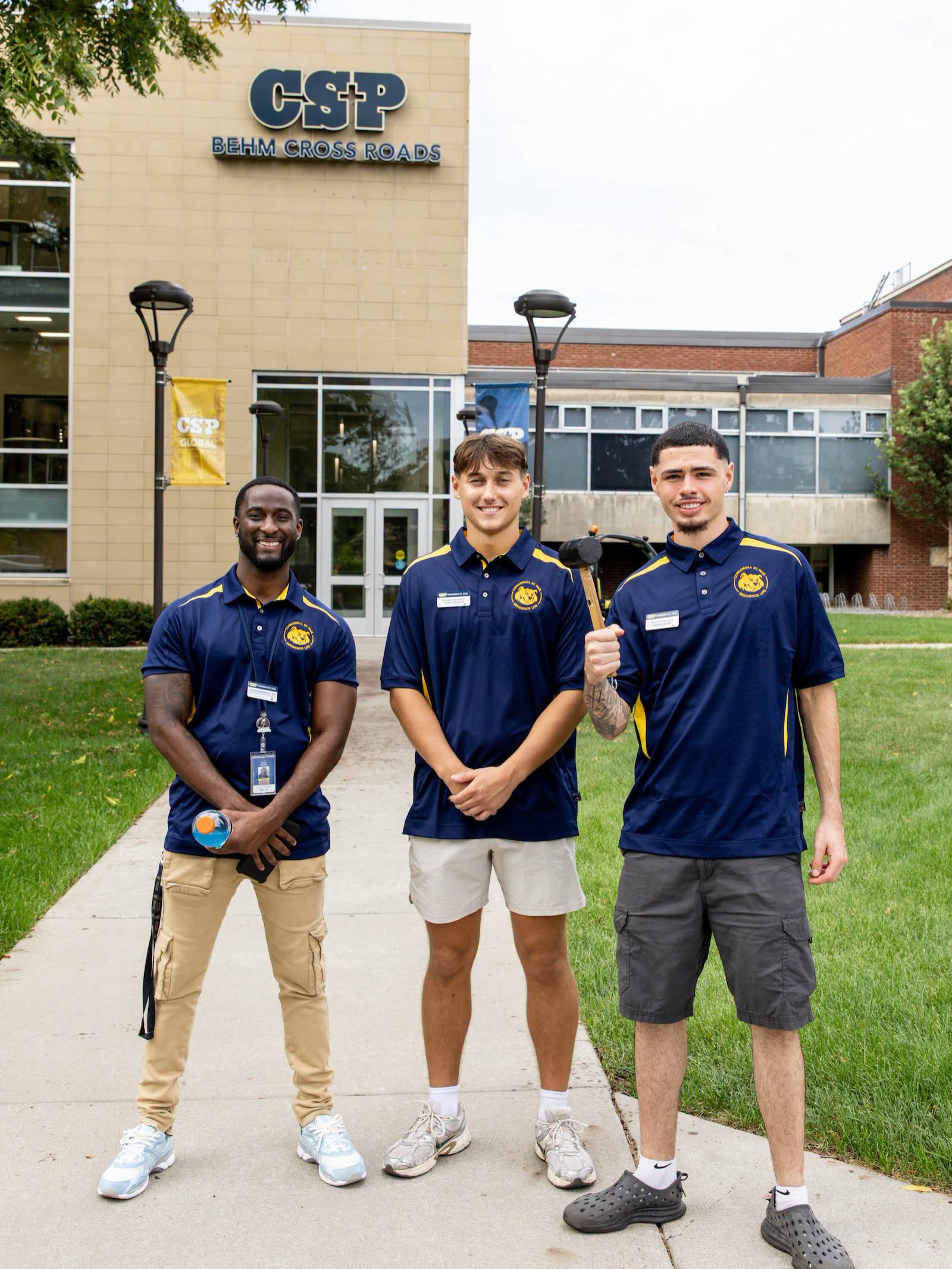 student leaders in front of Behm Crossroads