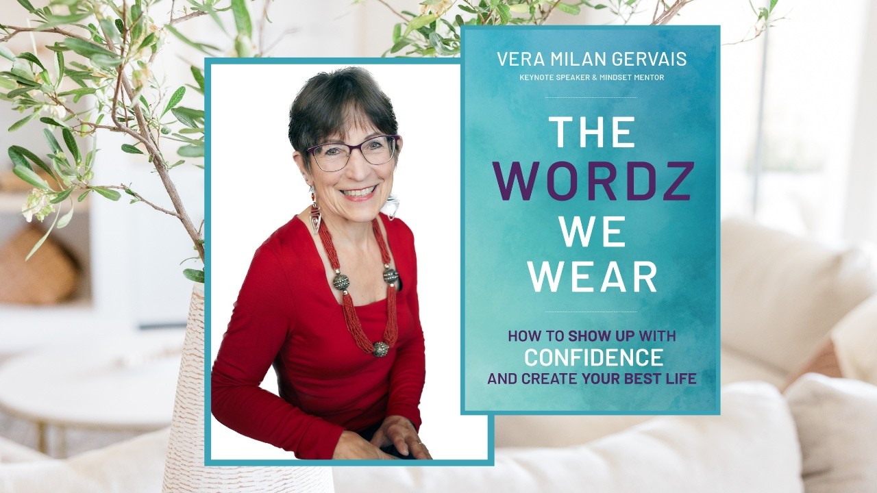 Vera Milan Gervais with her book "The Wordz We Wear"
