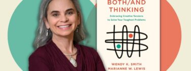 Headshot of author Wendy Smith with her book "Both/And Thinking"